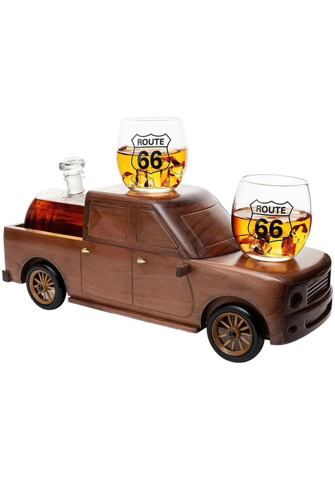 Ford 150 Truck Decanter + 2 12oz Route 66 Glasses GIFT/OTHER THE WINE SAVANT