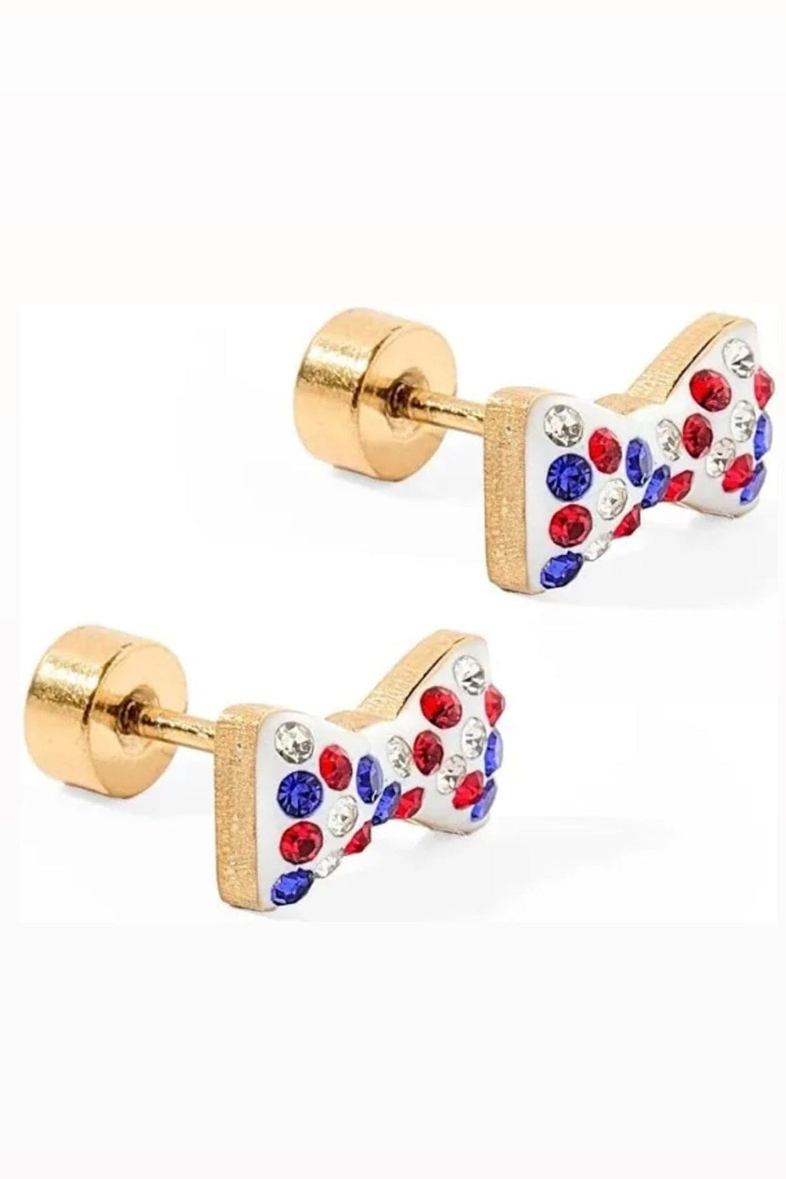 France Bow Red, White &amp; Blue Screwback Stud Earring JEWELRY LINNY CO 