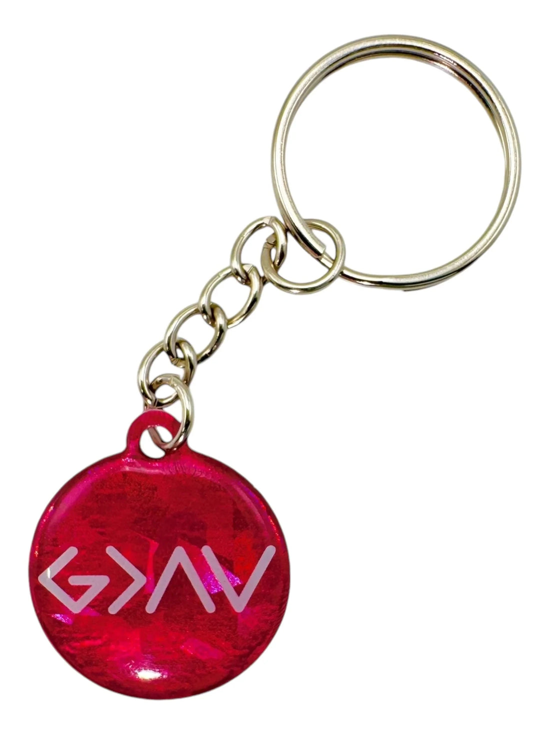 Pink Crystal God Is Greater Keychain GIFT/OTHER VERSIBLE 