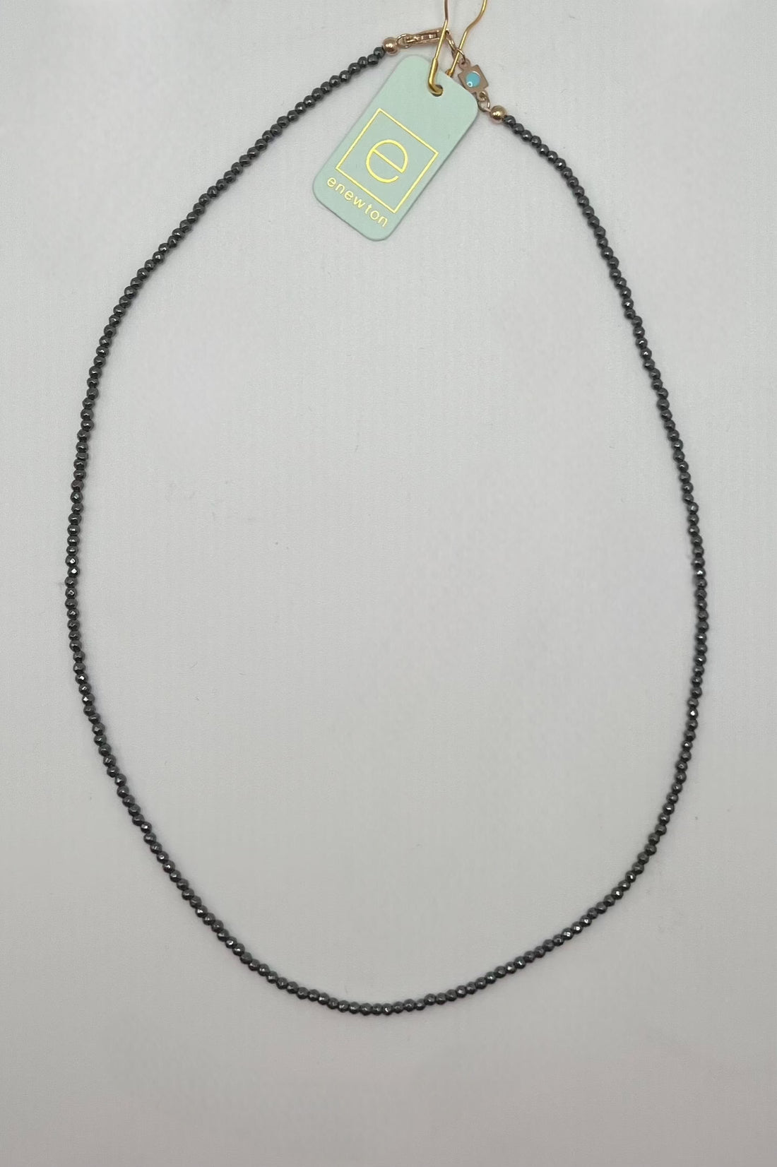 17&quot; Chocker Faceted Hematite 2mm Beaded Necklace JEWELRY ENEWTON 