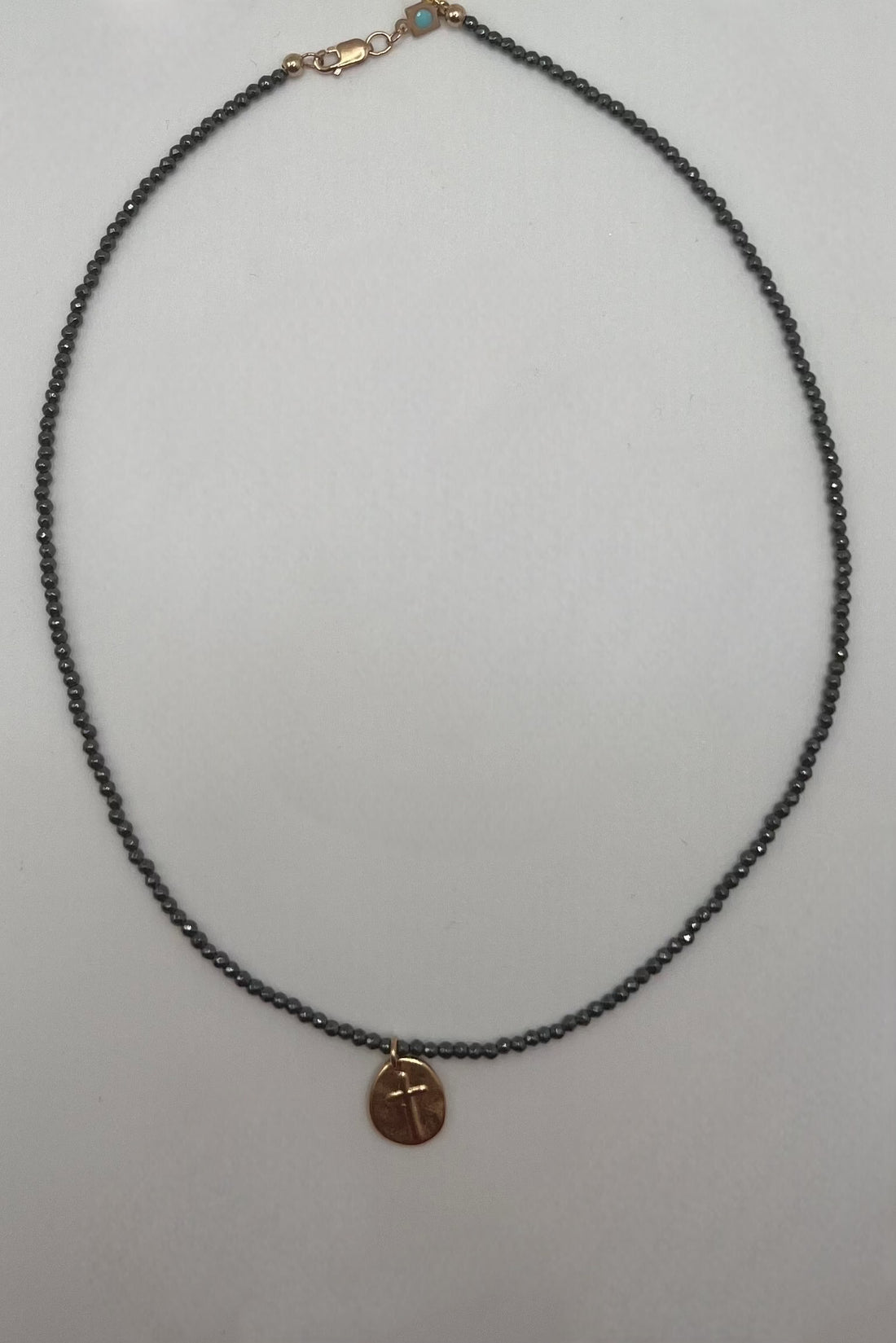 15&quot; Chocker Faceted Hematite 2mm Inspire Charm Beaded Necklace JEWELRY ENEWTON 