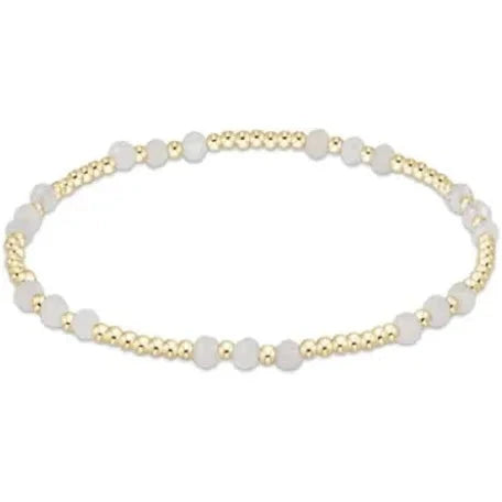 Gemstone Gold Joy Pattern 3mm Bead Bracelet-Moonstone JEWELRY ENEWTON 