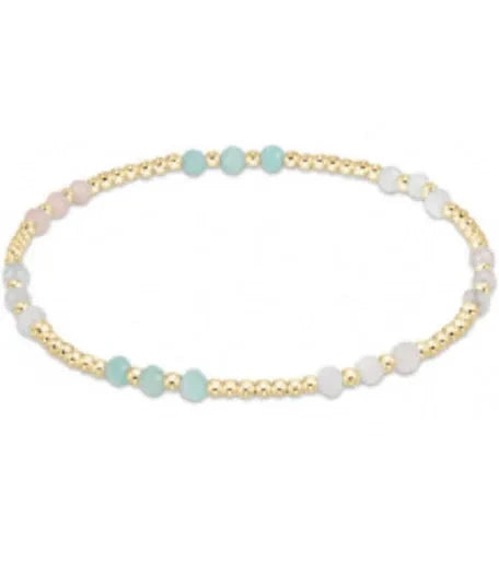 Gemstone Gold Joy Pattern 3mm Bead Bracelet-Hot Mess JEWELRY ENEWTON 