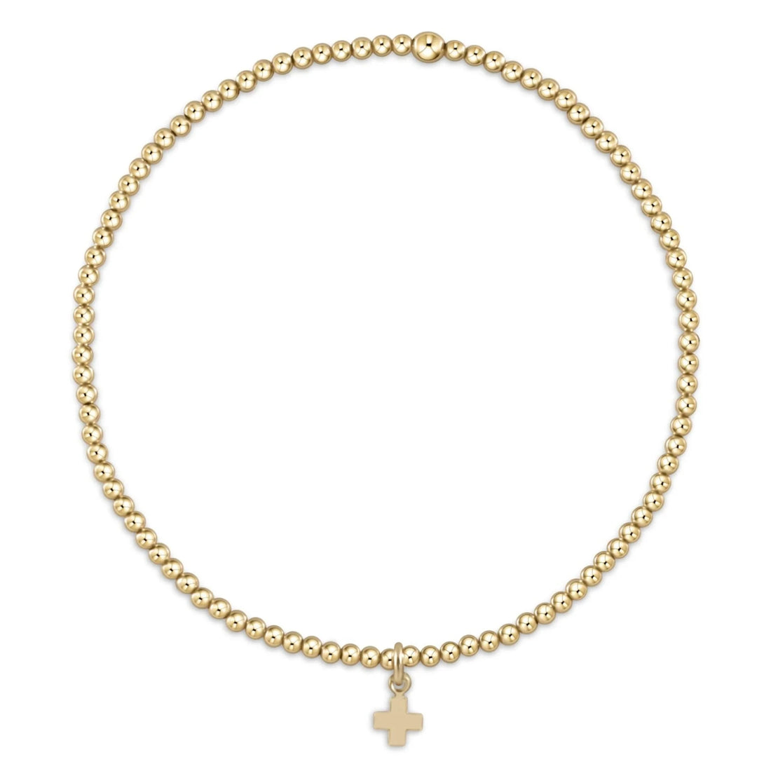 Enewton Classic Gold 2mm Bead Bracelet - Signature Cross Small Gold Charm JEWELRY ENEWTON 