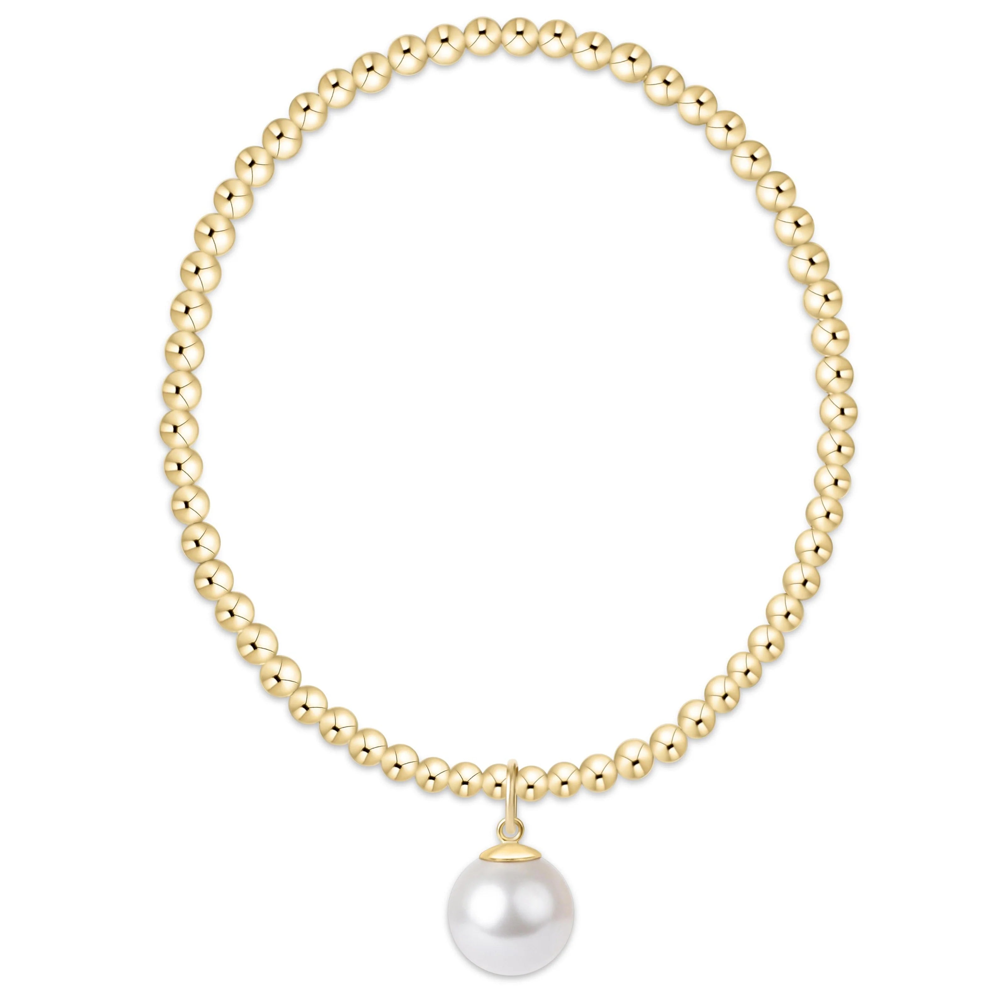 Enewton Classic Gold 3mm Bracelet - Classic Pearl 10mm Charm