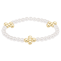 Enewton Beaded 4mm Gold Signature Cross 4mm Pearl Bracelet JEWELRY:~~Unassigned~~ ENEWTON 