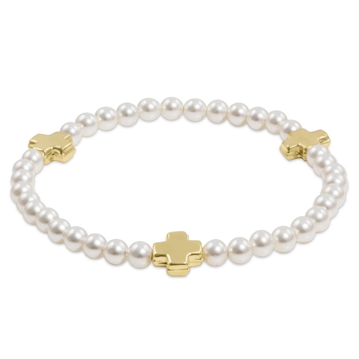 Enewton Signature Cross 4mm Pearl Bracelet - Gold JEWELRY:~~Unassigned~~ ENEWTON 