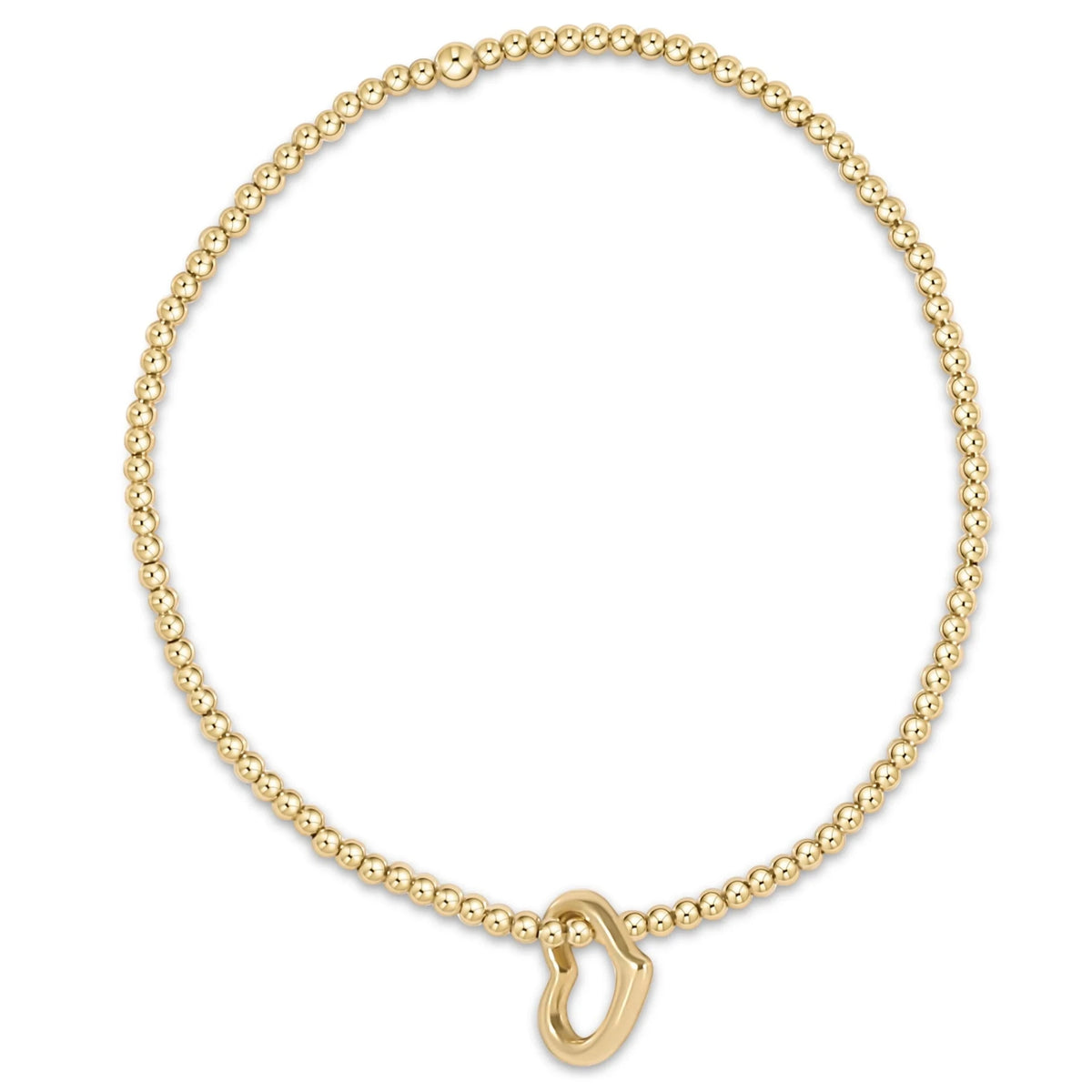 Enewton Classic Gold 2.5mm Bracelet - Love Gold Charm JEWELRY:~~Unassigned~~ ENEWTON 