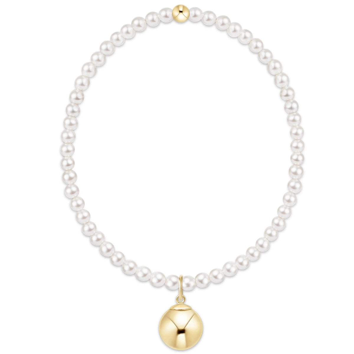 Enewton Classic Pearl 3mm Bracelet - Classic Gold 10mm Charm JEWELRY:~~Unassigned~~ ENEWTON 