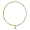 Enewton Classic Gold 2mm Bracelet - Beaded Signature Cross Small Gold Charm JEWELRY:~~Unassigned~~ ENEWTON 