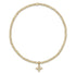 Classic Gold 2mm Bead Bracelet - Classic Beaded Signature Cross Small Gold Charm JEWELRY ENEWTON 