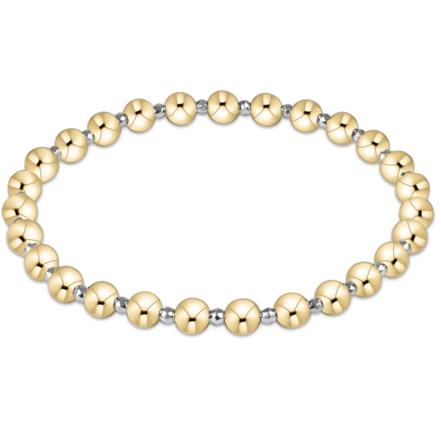 Enewton Bright Silver Faceted Hematite Grateful Pattern 5mm Bead Bracelet JEWELRY ENEWTON 