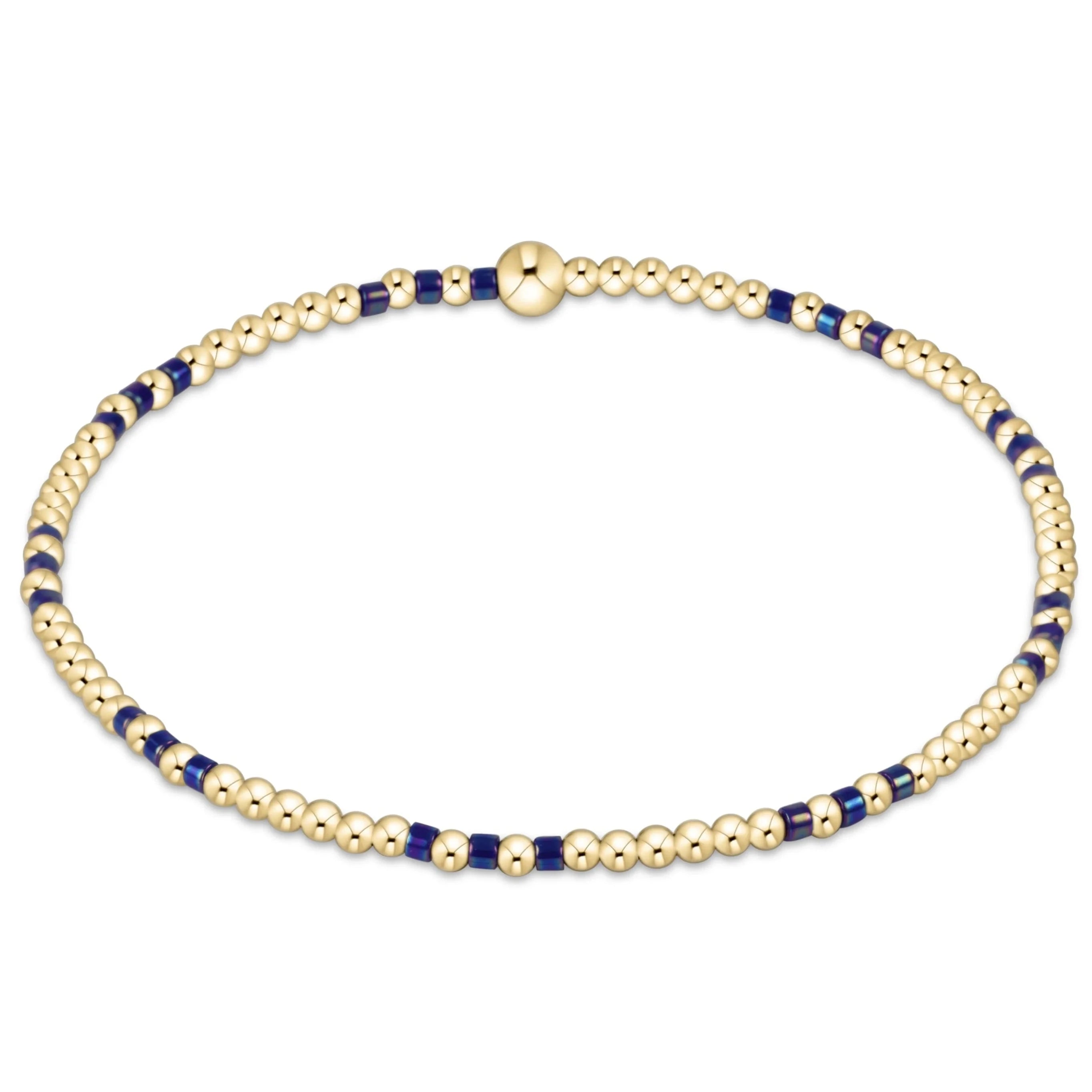 Enewton Hope Joy Pattern 2mm Bead Bracelet- Blue Metallic JEWELRY ENEWTON 