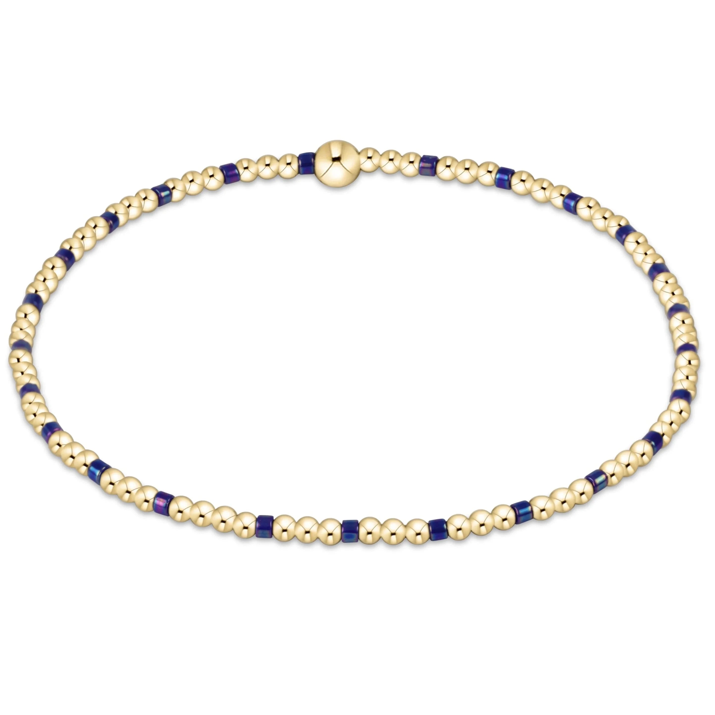 Enewton Hope Sincerity Pattern 2mm Bead Bracelet- Blue Metallic JEWELRY ENEWTON 