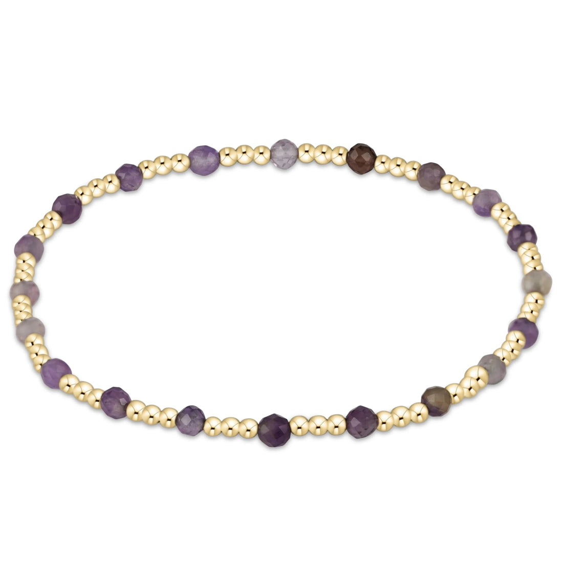 Enewton Gemstone Gold Sincerity Pattern 3mm Bead Bracelet- Amethyst JEWELRY ENEWTON 