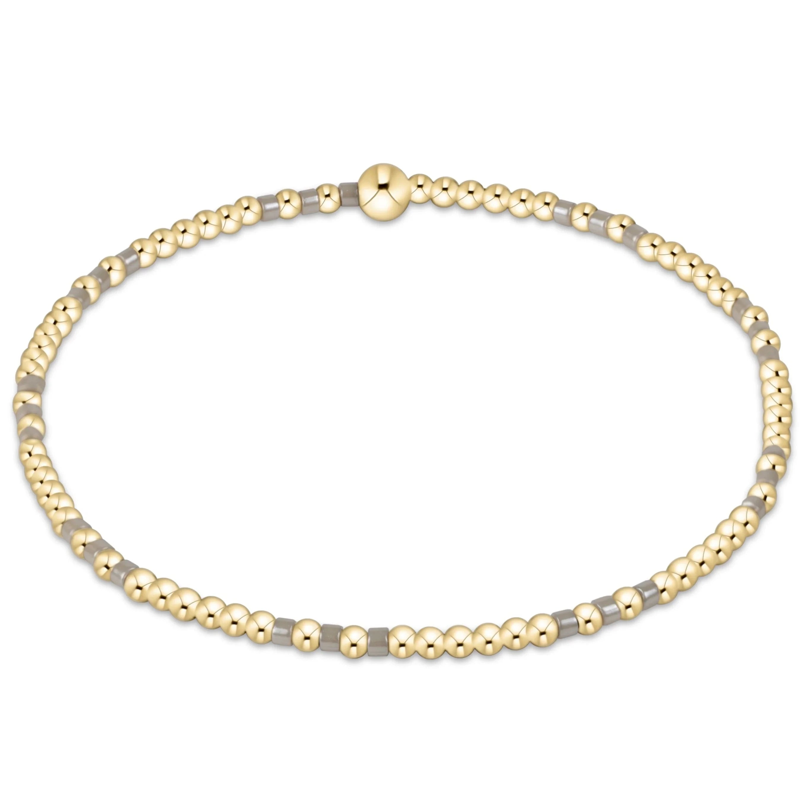 Enewton Hope Joy Pattern 2mm Bead Bracelet- Taupe with a Twist JEWELRY ENEWTON 