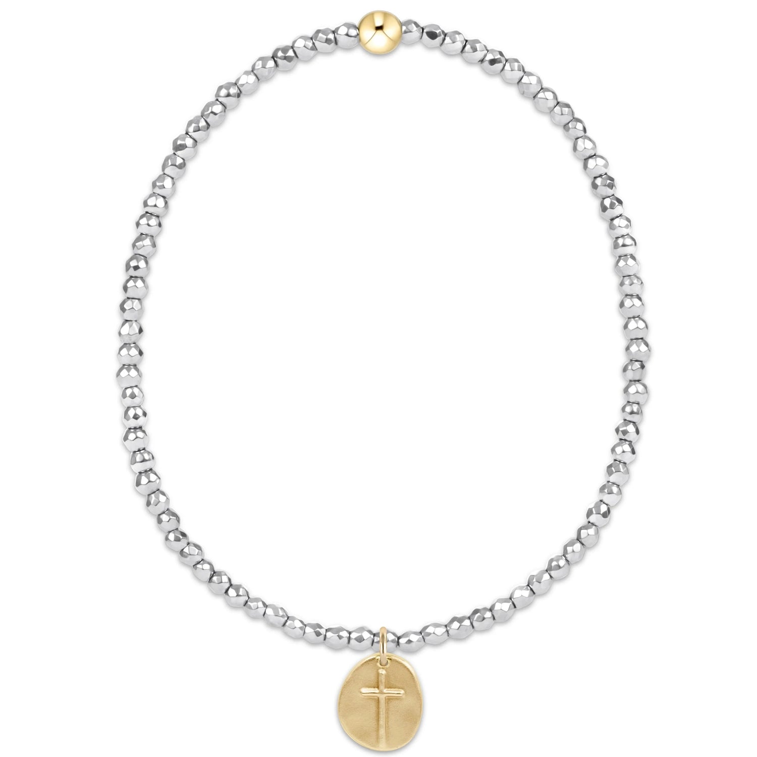 Enewton Silver Faceted Hematite 2mm Bead Bracelet Insprire Small Gold Charm JEWELRY ENEWTON 