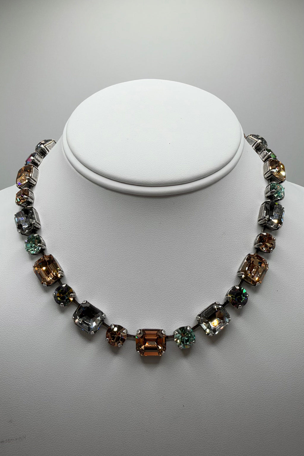 Medium Emerald and Round Necklace in "Vintage Lace" - Silver Plated BETTERBRANDJEWELRY:ANECK MICHALSMARIANA 