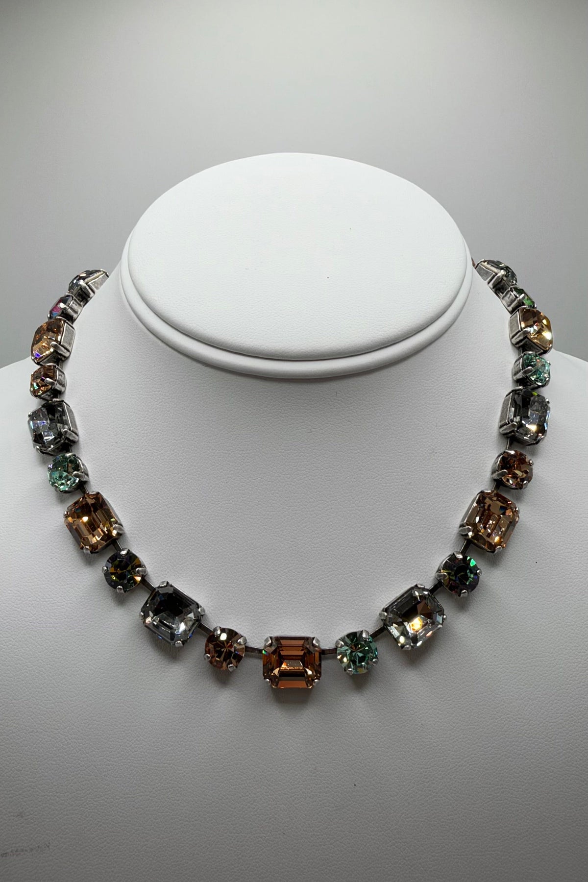 Medium Emerald and Round Necklace in "Vintage Lace" - Silver Plated BETTERBRANDJEWELRY:ANECK MICHALSMARIANA 