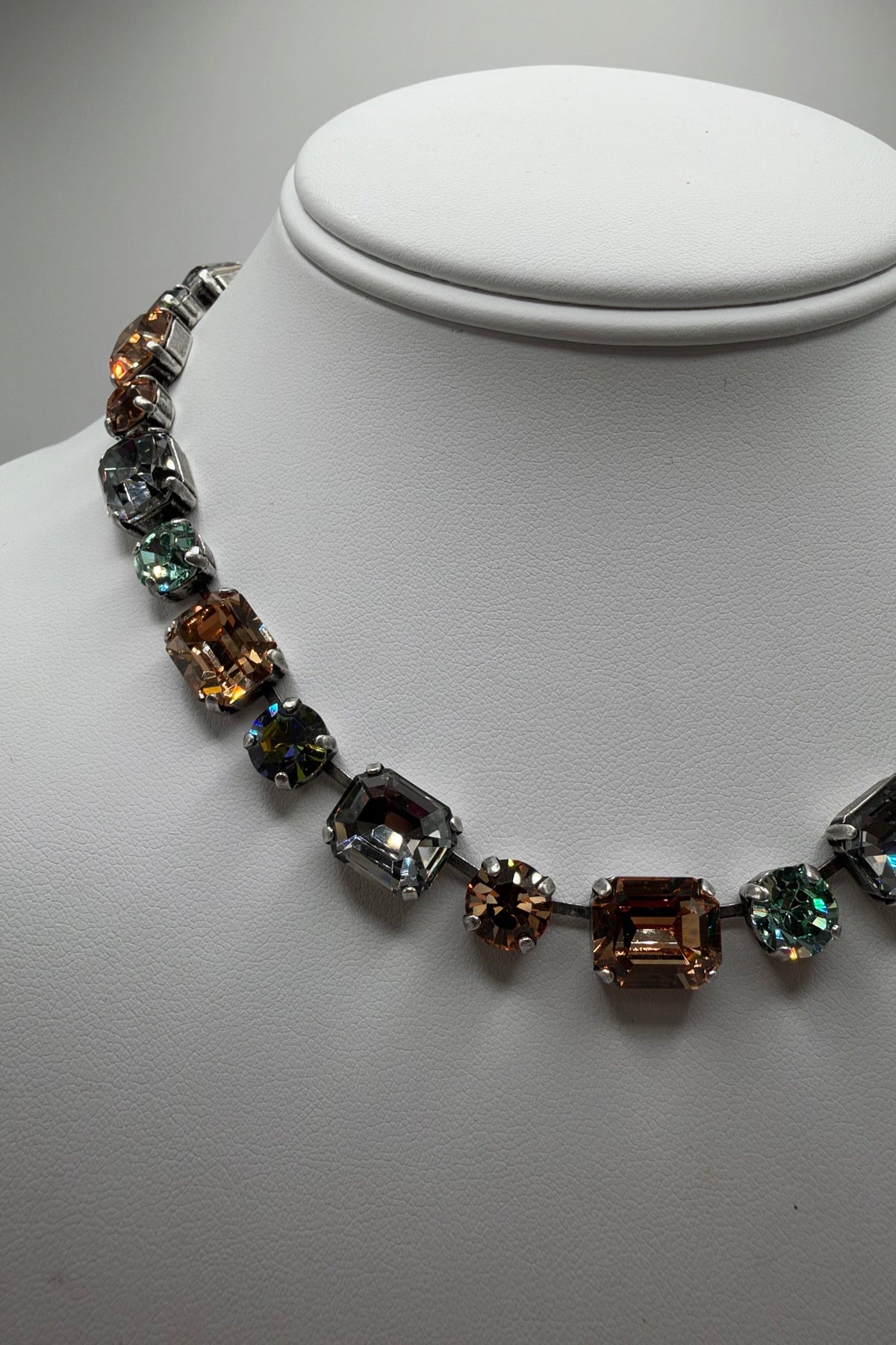 Medium Emerald and Round Necklace in "Vintage Lace" - Silver Plated BETTERBRANDJEWELRY:ANECK MICHALSMARIANA 