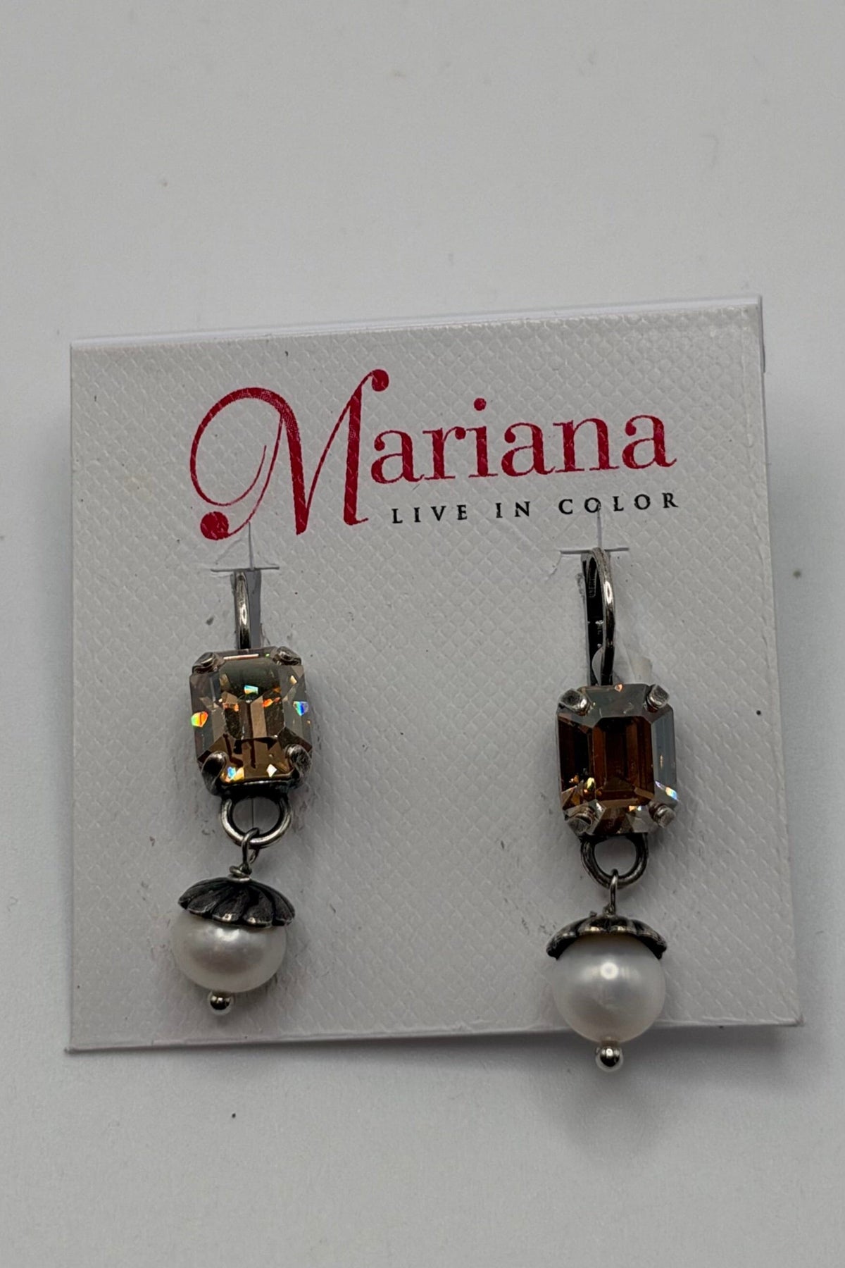 Small Emerald Leverback Earrings with Drop in "Vintage Lace" Silver Plated BETTERBRANDJEWELRY MICHALSMARIANA 