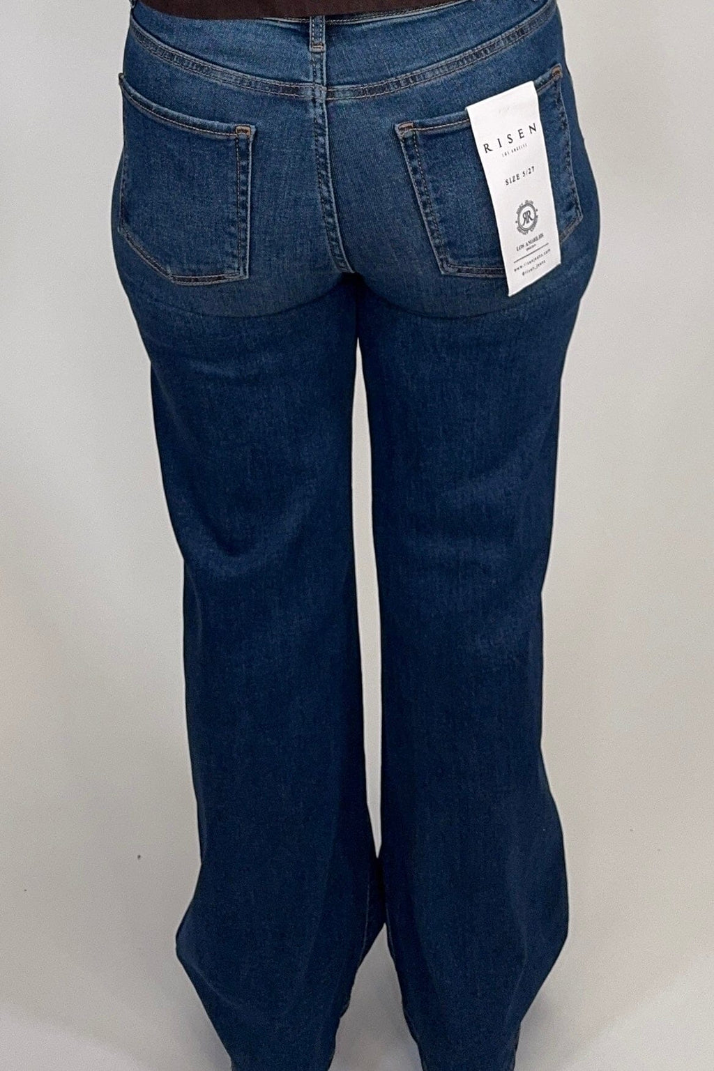 High Rise Wide Leg Adjustable Waistband Jeans JEANS:~~Unassigned~~ RISEN 