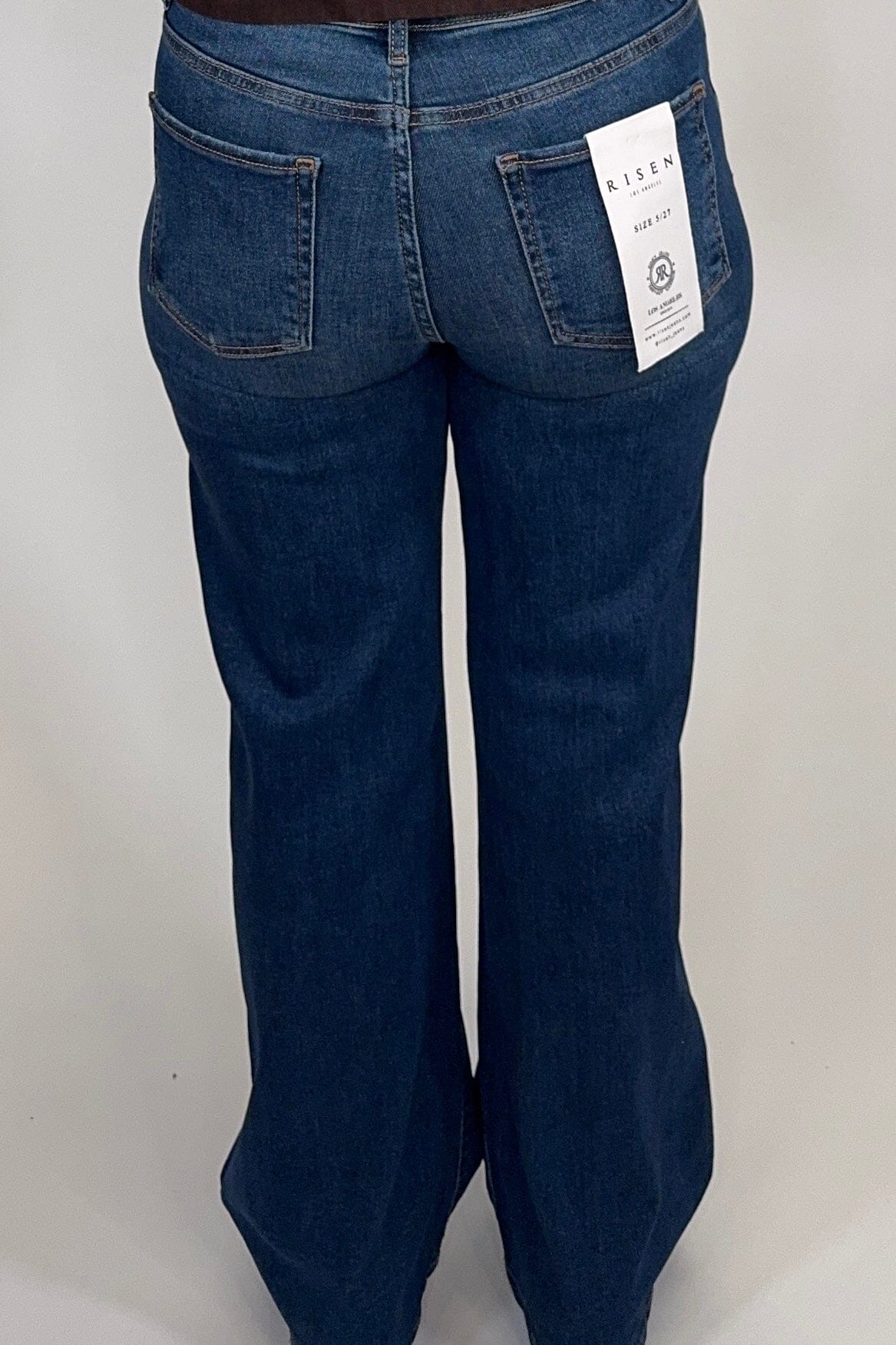 High Rise Wide Leg Adjustable Waistband Jeans JEANS:~~Unassigned~~ RISEN 