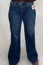 High Rise Wide Leg Adjustable Waistband Jeans JEANS:~~Unassigned~~ RISEN 