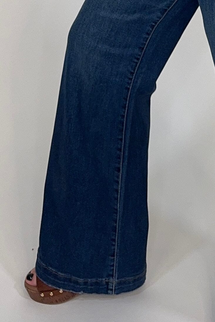 High Rise Wide Leg Adjustable Waistband Jeans JEANS:~~Unassigned~~ RISEN 