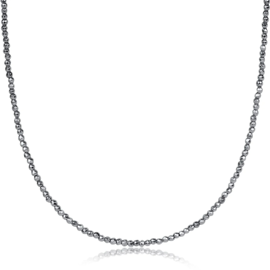 Enewton 15&quot; Chocker Silver Faceted Hematite 2mm Beaded Necklace JEWELRY ENEWTON 