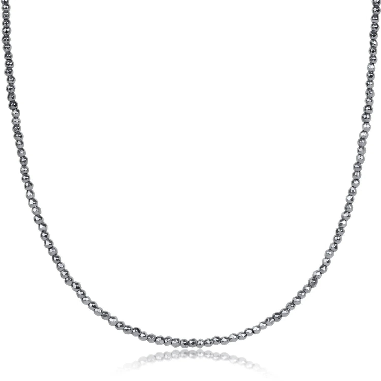 Enewton 15&quot; Chocker Silver Faceted Hematite 2mm Beaded Necklace JEWELRY ENEWTON 